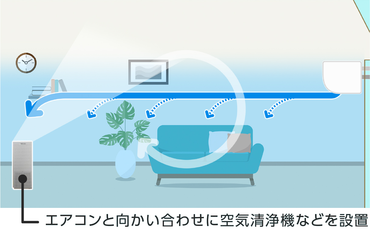 電気代節約のためには空気清浄機などで空気をかき混ぜましょう
