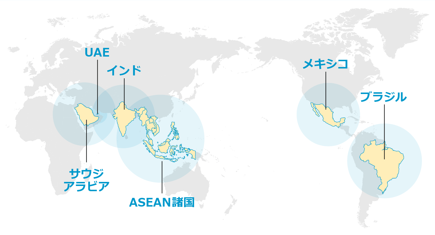 省エネエアコン普及のための協力を行った国・地域（2010年以降）