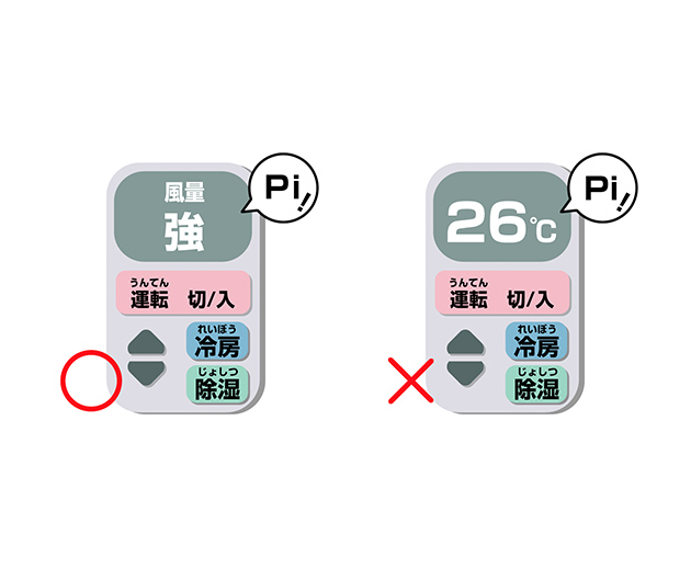 設定温度を下げる前に、風量を強くしてみよう