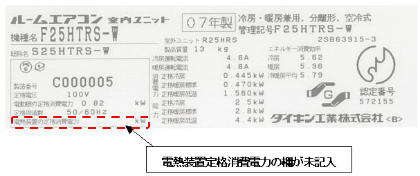 記載漏れの機械銘板